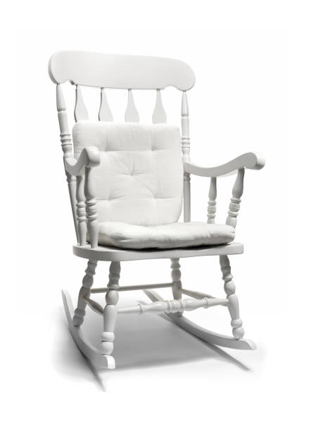 istock White rocking chair of white background 646852726
