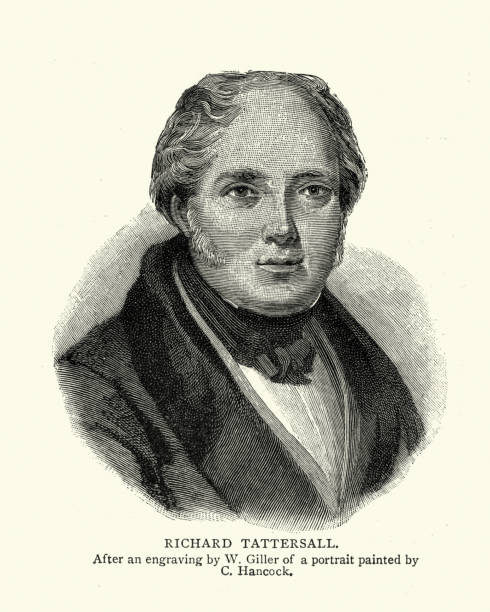 ilustrações de stock, clip art, desenhos animados e ícones de portrait of richard tattersall - tattersall