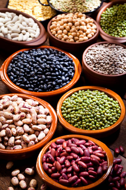 Legumes: Dry beans collection stock photo