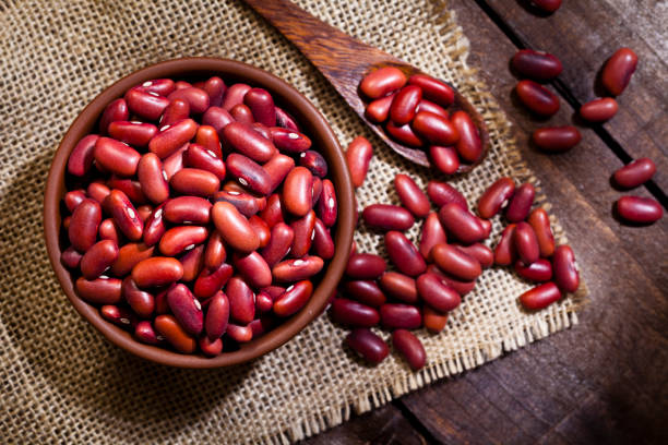 Kidney beans in a bowl stock photo