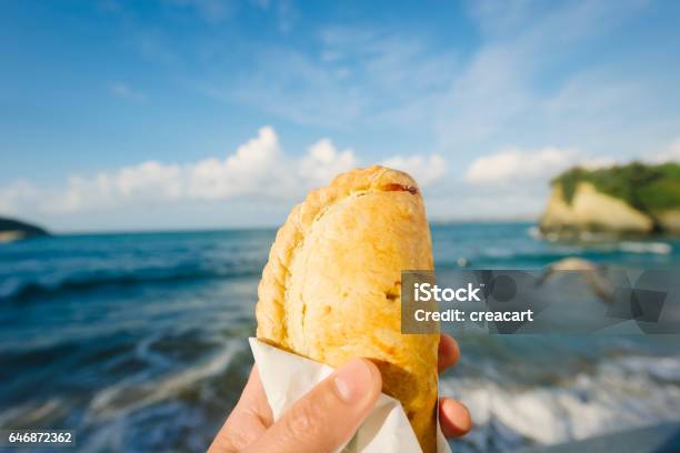 Cornish Pasty Over Newquay Cornwall On A Sunny September Day Stock Photo - Download Image Now
