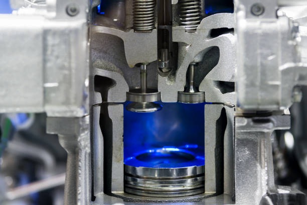 istock Piston diesel engine at cross section in car. Close up at piston. 646876168