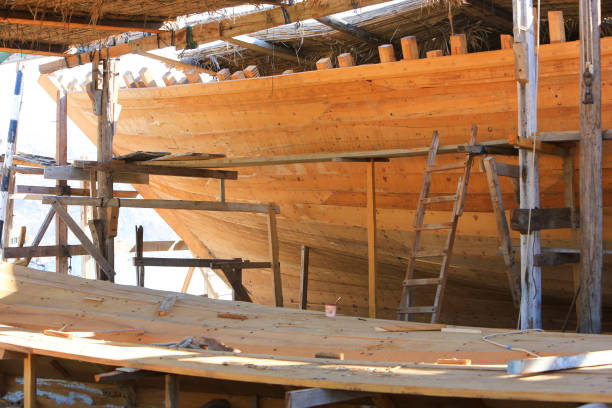 istock Traditional dhow building yard in Sur, Oman 646876636