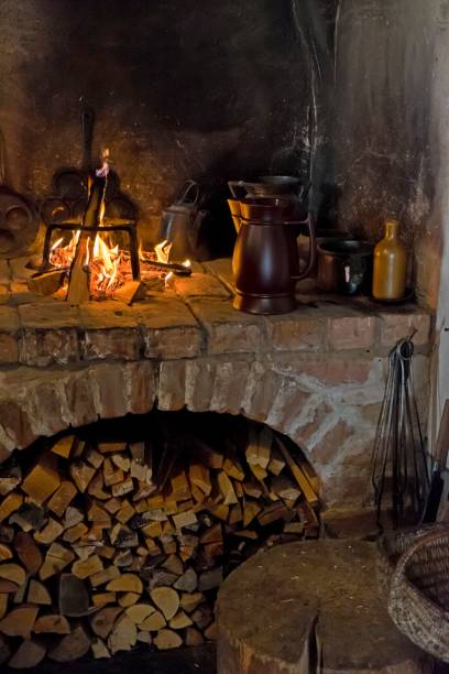 istock Fire place in an old house 646877120