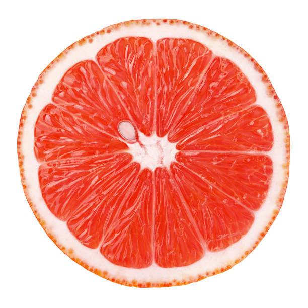 白で隔離グレープ フルーツの柑橘系の果物のスライス - citrus fruit portion grapefruit fruit ストックフォトと画像