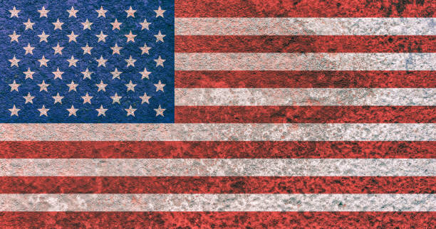 istock USA national flag background in vintage style 646887936