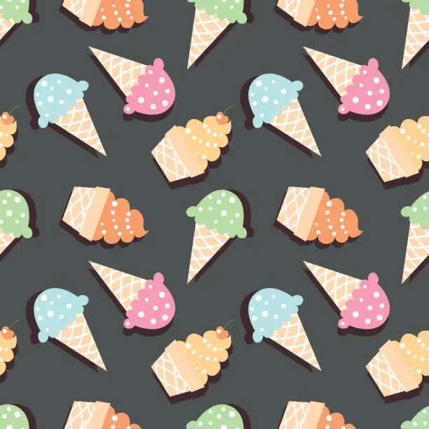 Vector illustration of İce cream seamless pattern