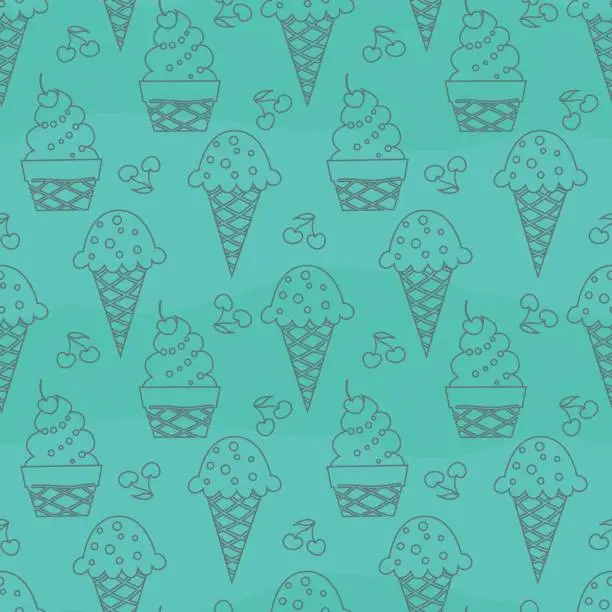 Vector illustration of İce cream seamless pattern