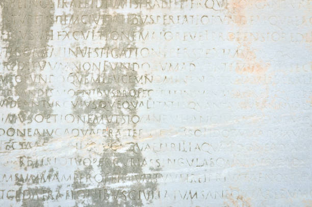 istock Ancient Greek stone writings close up in Ephesus Turkey 646906236
