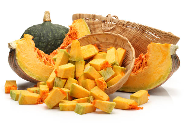 istock Japanese pumpkin kabocha on a white background 646916538