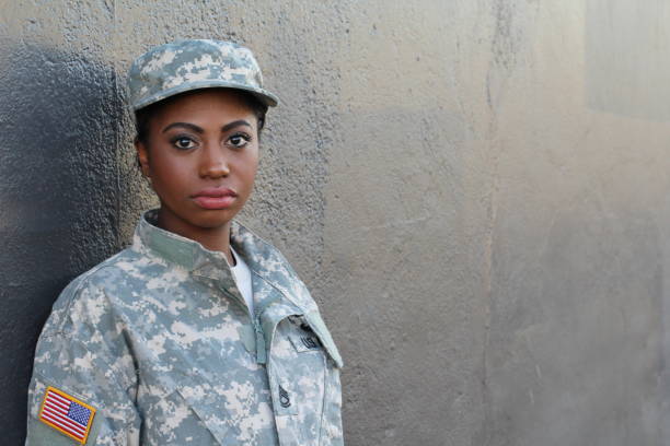 istock Female American Soldier - Stock image 646919684