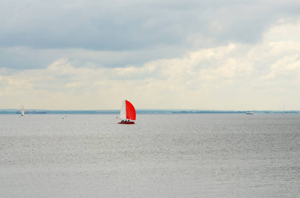 istock Sailboat floating on the sea. 646927982
