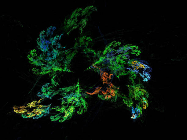 istock image of one Digital Fractal on Black Color 646938324