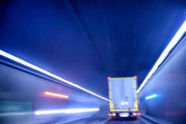 istock Truck driving inside the tunnel 646951088