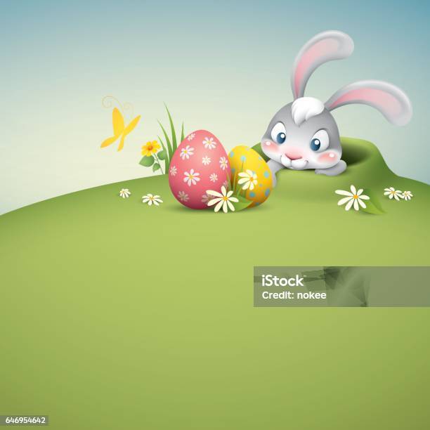 Peekig Out Easter Bunny Stock Illustration - Download Image Now - Easter, Peeking, Easter Bunny