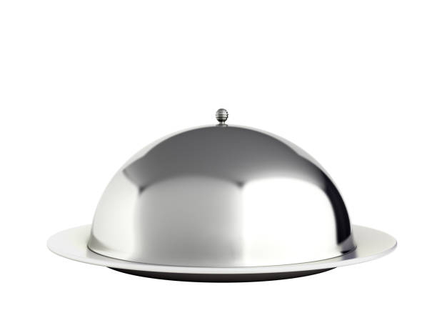 istock Restaurant cloche with close lid 3d render no shadow 646954858