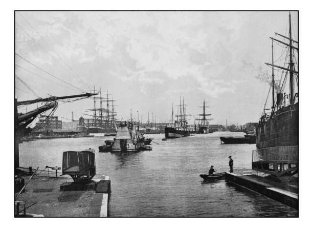 istock Antique London's photographs: West India import dock 646957284