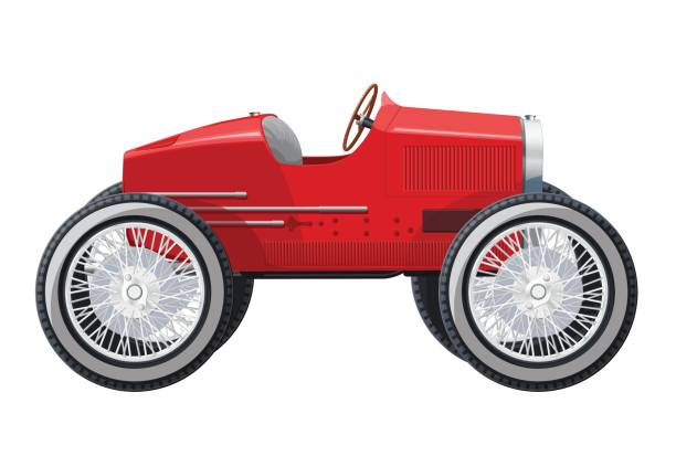 istock Overly short car looks like limousine. Red car with big wheels. 646965208