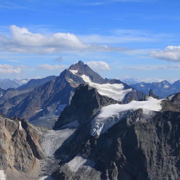 Mountains and glacier seen from mount Titlis, Switzerland.