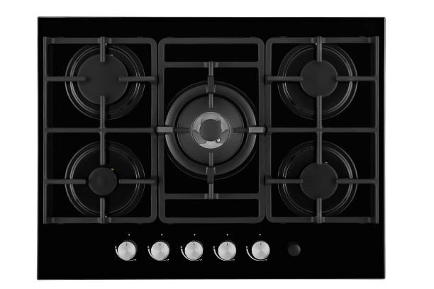 gas stove chic black colored gas stove cooktop stock pictures, royalty-free photos & images
