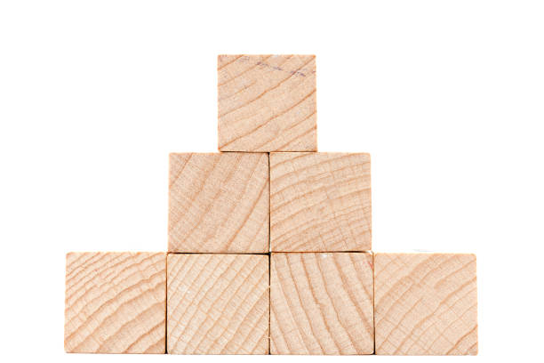 istock Wooden cubes on white background 646985266