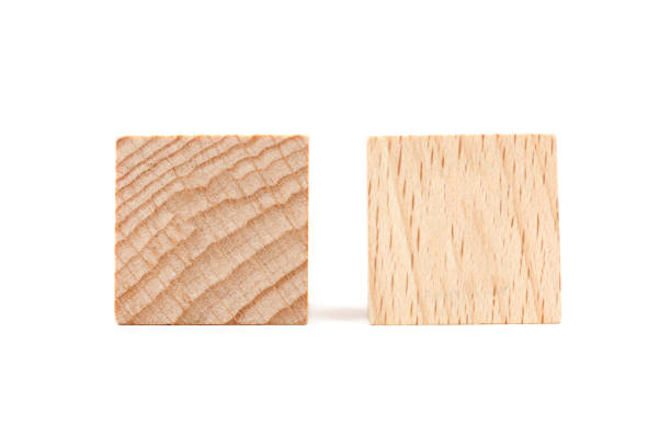 istock Wooden cubes on white background 646985520