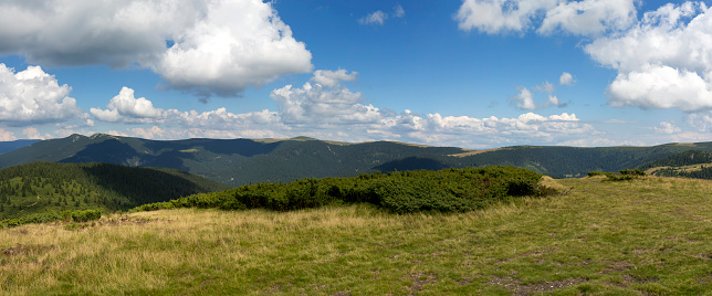 Mountain landscape panorama in Bihor region of Transylvania