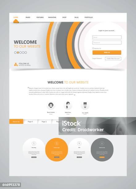Clean Modern Interface Clean Modern Website Interface Template Vector Illustration Stock ...