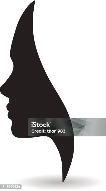 Vector Women Silhouette Beauty Female Lady Icon Stock Illustration - Download Image Now - In Silhouette, Human Face, Women