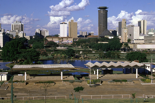 Urban skyline and Kenyatta Conference Centre Nairobi Kenya Africa