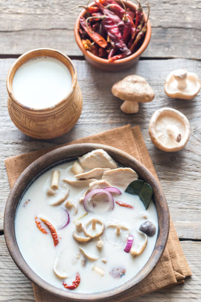 istock Bowl of thai tom kha kai soup 647007612