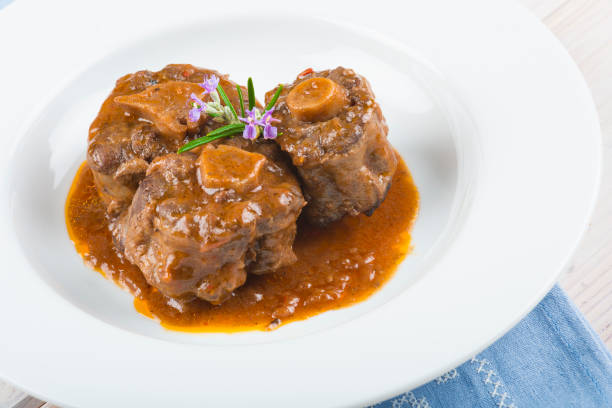 istock Oxtail stew decorated with rosemary flowers 647012040