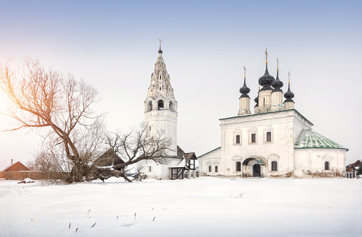 Church of the Ascension in Alexandrovsky monastery in Suzdal, one winter day