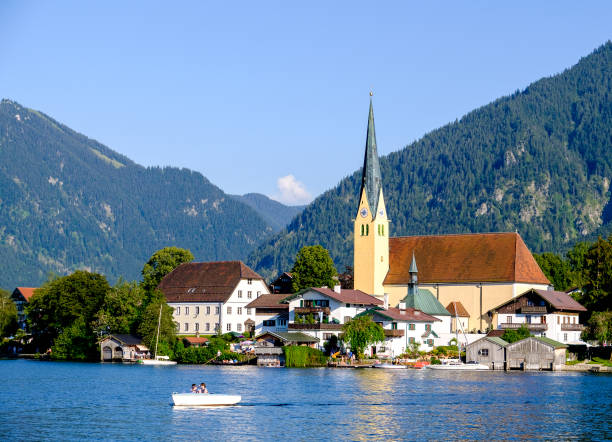 lago de tegernsee - tegernsee lake tegernsee lake mountain fotografías e imágenes de stock