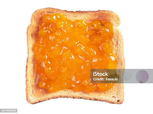 Toasted Bread With Jam Stock Photo - Download Image Now - Marmalade, Toasted Bread, Cut Out