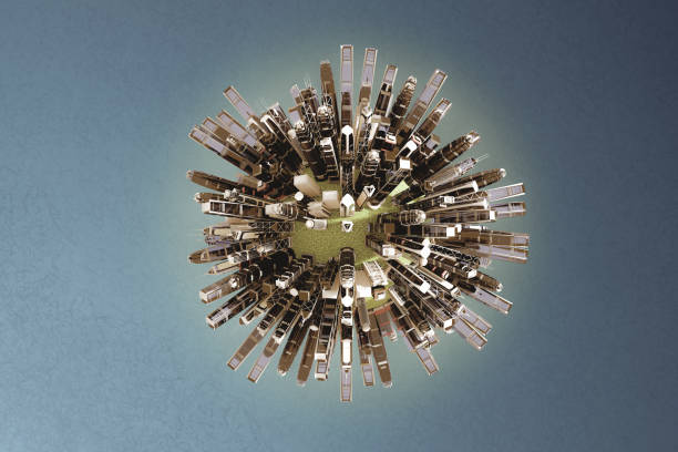 istock 3d illustration of a small planet isolated on blue background 647048006