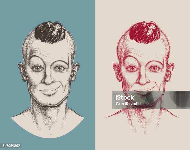 Stippling Stock Illustration - Download Image Now - Human Face, Sketch, Punk - Person