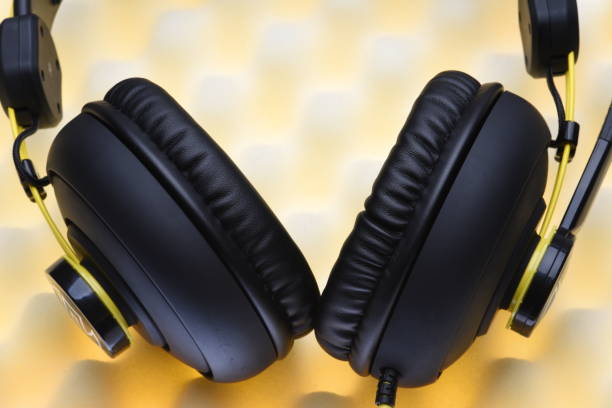 istock Headphones on acoustic foam 647061344
