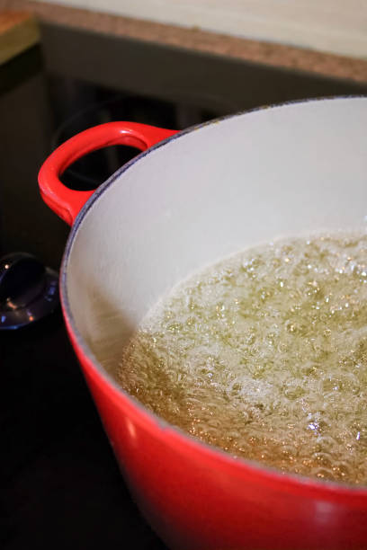 istock Closeup of liquid bubbling on a stove 647067218
