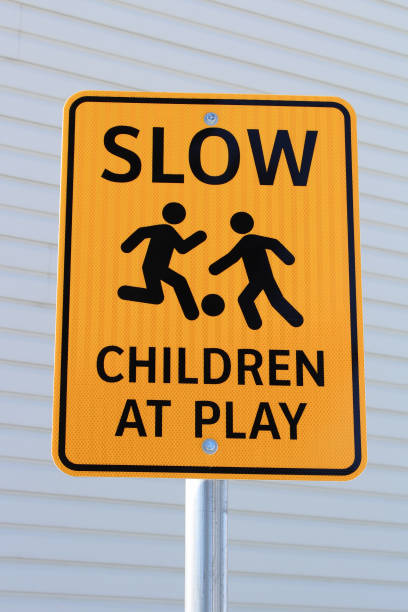 istock Slow Children at Play Sign in Housing Complex 647068176