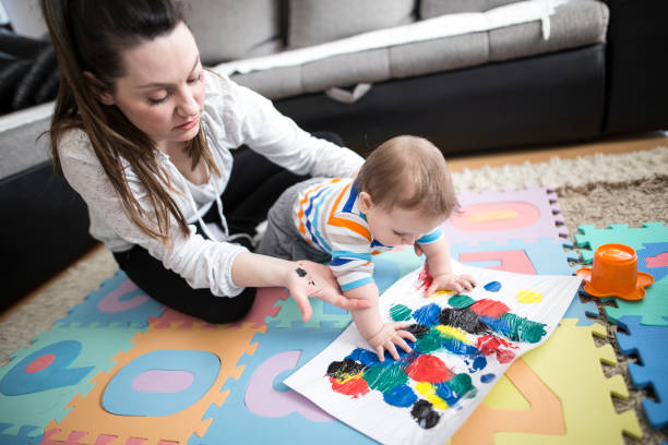 istock Enjoying painting with son 647071614