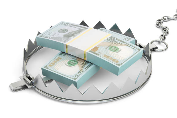 istock money trap with packs of dollars, 3D rendering 647072124