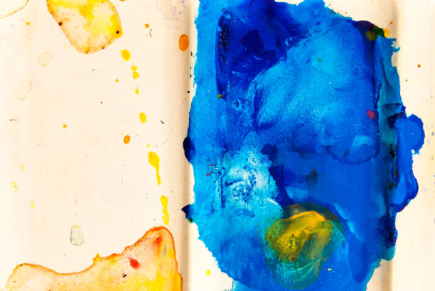 istock Watercolor stains on metal 647087152