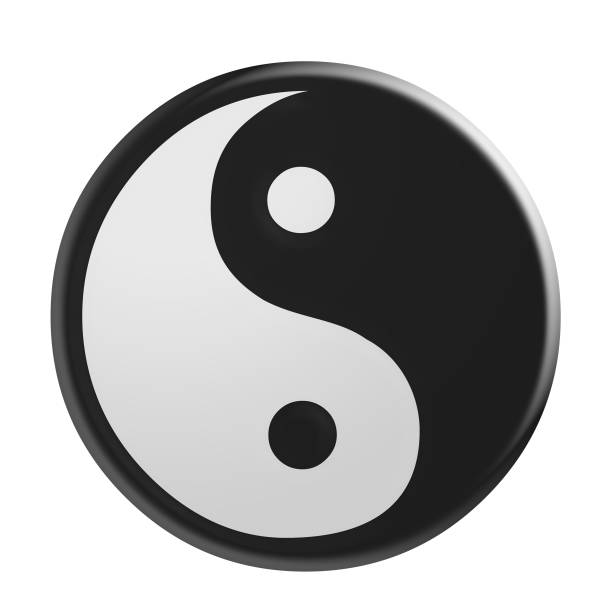 istock 3d Yin And Yang Symbol, illustration isolated on white background 647096020