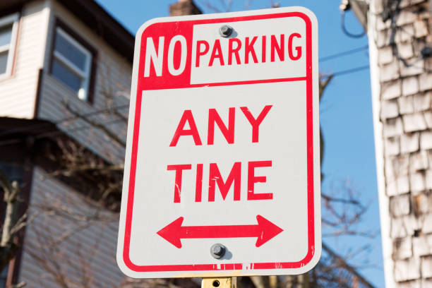 No Parking Any Time No parking any time sign in a local village no parking sign photos stock pictures, royalty-free photos & images