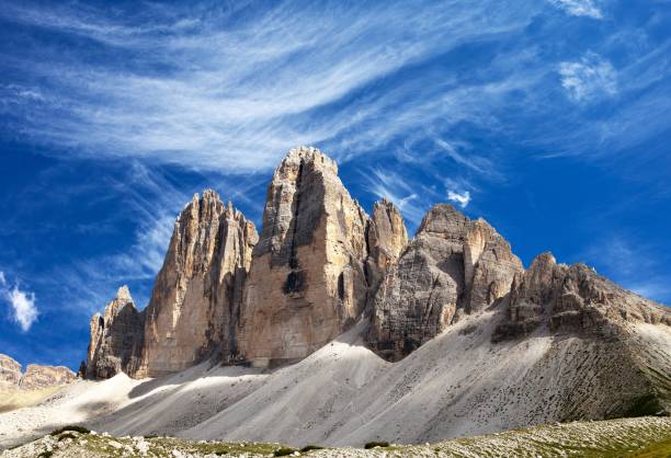 istock Drei Zinnen or Tre Cime di Lavaredo with beautiful cloud 647110066
