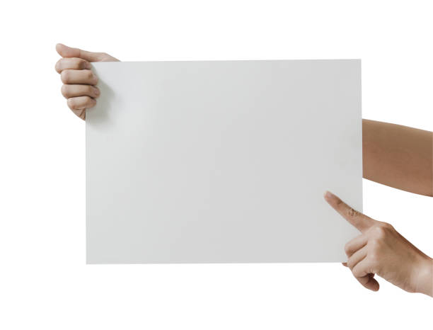 istock hand holding blank white paper card 647110338