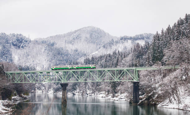 istock mountain and snow with local train in winter season 647119688