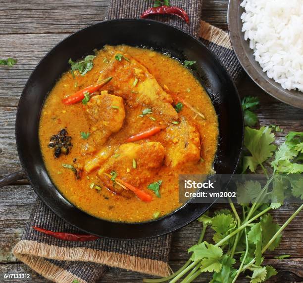 Bengalifischcurry Gekocht In Joghurtsauce Topdown Ansicht Stockfoto und mehr Bilder von Curry