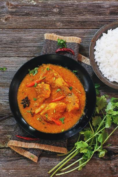 istock Bengali Fish Curry (Doi Maach)  cooked in yogurt  gravy,top down view 647133374